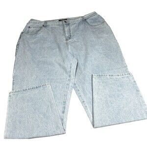 Bill Blass Easy Fit Jeans Women's Plus Size 24W Blue Light Wash, 100% Cotton